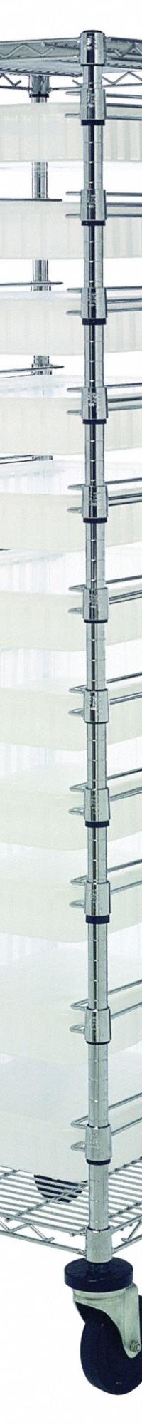 QUANTUM STORAGE SYSTEMS Bin Cart: 1,200 lb, 11 Bins/Tubs, 2 Shelves, Clear, Clear, 1 Usable Sides (MPN BC212469M2CL). Key specifications — Color: Clear; Caster/Wheel Configuration: (2) Swivel with Brake; Bin Color: Clear; Brand: QUANTUM STORAGE SYSTEMS.