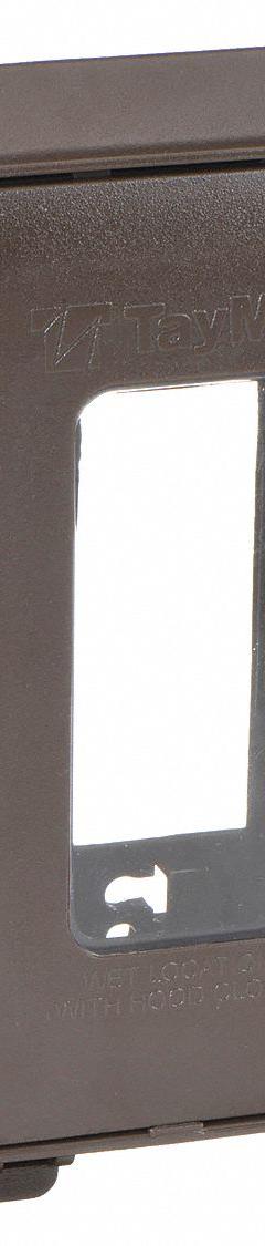 TAYMAC While In Use Weatherproof Cover: 1 Gangs, For Decora/GCFI Electrical Component Type, Bronze (MPN ML450Z). Key specifications — Brand: TAYMAC; Color: Bronze; Cover Material: Polycarbonate; For Electrical Component Type: Decora/GCFI; Mounting Orientation: Horizontal or Vertical.