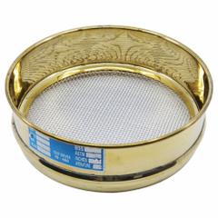 EISCO SCIENTIFIC Standard Stainless Steel Cloth Test Sieve: Stainless Steel, 8 in Outside Dia (MPN BI0139BRA). Key specifications — Screen Material: Stainless Steel; Brand: EISCO SCIENTIFIC; Frame Material: Brass; Standards: ASTM E11; US Standard Screen Size: #10.