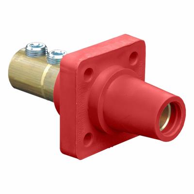LEVITON Single Pole Receptacle: Red, Straight Taper Nose Mating, Double Set Screw Termination - Receptacles with Set Screw Terminations