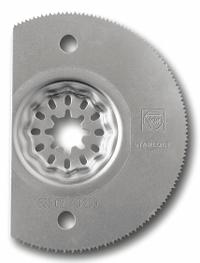 FEIN Oscillating Tool Blade: 3 3/8 in Blade Wd, 3 3/8 in Overall Lg, Long Cutting, High Speed Steel (MPN 63502113210). Key specifications — attr1097568: Long Cutting; attr1097557: FEIN; attr1097582: Plastic.