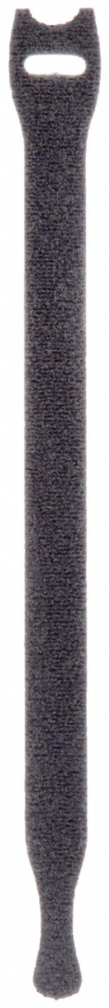 VELCRO BRAND Hook-and-Loop Cable Tie: 8 in Lg, 2.00 in, 0.75 in Wd, Black - Slotted Hook-and-Loop Cable Ties
