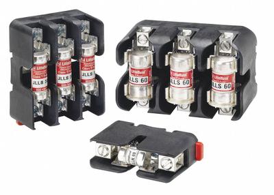 LITTELFUSE Fuse Block: Open Block Design, 3 Pole, 600 V AC, Box Lug - Fuse Blocks for UL Class T Fuses