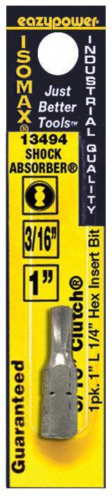 EAZYPOWER Driver Bit: Power Bit, Imperial, Clutch Head, 3/32 in Bit Industry Size, Std, Impact Rated (MPN 34912/B). Key specifications — attr1119808: 3/32 in; attr1119811: S2 Steel; attr1119815: Hex; attr1119817: Standard; attr1119818: EAZYPOWER; attr1119810: Impact Rated.