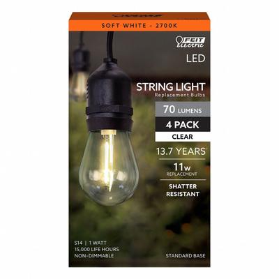 FEIT ELECTRIC Compact LED Bulb: Medium Screw (E26), LED, (S) Sign, S14, 1 W Watt, 2700K - Medium Screw Base (E26) Lamps