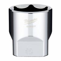 MILWAUKEE Socket Extension: Metric, 1/2 in Drive Size, 32 mm Socket Size, 6-Point, Std, Chrome (MPN 45-34-2032). Key specifications — attr1204417: MILWAUKEE; attr1204392: Chrome.