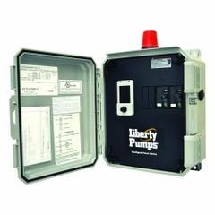 LIBERTY PUMPS Duplex Control Panel: Duplex, 3, 208/240/480V AC, 1.6 to 2.5 A, Tether Float, Plastic (MPN IPD-34-131). Key specifications — Current: 1.6 to 2.5 A; Rated Voltage: 208/240/480V AC; Alert Output: Visual; Intrinsic Safety: Not Specified Intrinsically Safe; Includes Reversing: Non-Reversing; Dosing Schedule: Demand Dose; Brand: LIBERTY PUMPS.