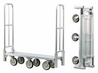 NEW AGE INDUSTRIAL Platform Truck: 1,200 lb, 59 in L x 18 in W x 9 1/8 in H Deck, Polyurethane (MPN BDT18566). Key specifications — Brand: NEW AGE INDUSTRIAL; Caster/Wheel Configuration: (4) Swivel; Color: Silver; Caster Wheel Width: 2 in.