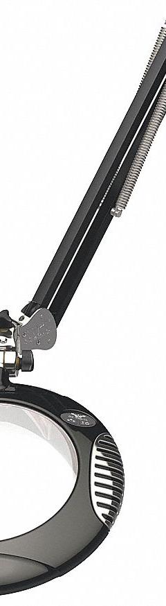 O.C. WHITE Round Magnifier Light: LED, 2x, 4 Diopter, 1,500 lm Max Brightness, 43 in Arm Reach (MPN 62400-4-B). Key specifications — Arm Material: Aluminum; Brand: O.C. WHITE; Magnification: 2x; ESD Safe: Yes; Lens Material: Glass; Lighting Technology: LED; Operating Voltage: 100 to 240V AC; Includes Ultraviolet Light: No.