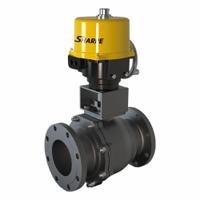 SHARPE Electrically Actuated Two-Way Ball Valve: 6 in, Carbon Steel, 120V, Flange x Flange (MPN 4350034280). Key specifications — Included Mounting: ISO 5211 Actuator Mounting Pad; Brand: SHARPE; Actuator Features: Thermal Overload Protection.