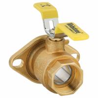 WEBSTONE Manual Two-Way Ball Valve: 1 1/4 in, Brass, Straight, FIP x Flange, Full Port Ball Port (MPN 41405HV). Key specifications — Brand: WEBSTONE; Handle: Tee.