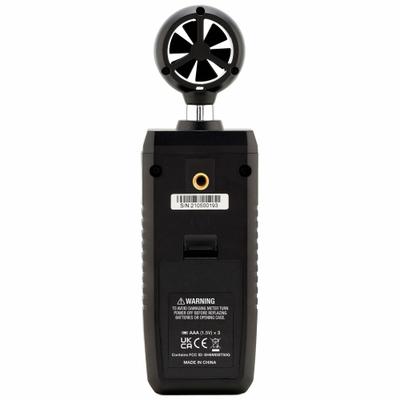 EXTECH Anemometer: 1 fpm Air Velocity Resolution, Rotating Vane, Air Velocity/Temp - Rotating Vane Air Velocity Meters