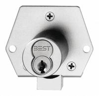 BEST Deadbolt Lock: Coreless, Inverted, Diamond, 2 1/8 in Body Ht, 1 7/8 in Body Wd, SFIC (MPN 5L7RD5626A451). Key specifications — attr1313962: Satin Chrome; attr1313948: Silver; attr1313954: BEST; attr1313966: Yes but not included; attr1313970: Yes; attr1313973: No.