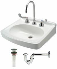 ZURN Bathroom Sink: Z5350 Std Lavatories, White, Vitreous China, Dual Manual Handle, 7 in Overall Ht (MPN Z5358.846.1.07.00.00). Key specifications — Series: Z5350 Standard Lavatories; Includes: Fixture; Color: White; Brand: ZURN; Sink Type: Bathroom; Material: Vitreous China; Sink Material: Ceramic.