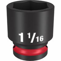 MILWAUKEE Standard Impact Socket: 1/2 in Drive Size, SAE, 1 1/16 in Socket Size, 6-Point, Std (MPN 49-66-6211). Key specifications — attr1215501: MILWAUKEE; attr1215515: Black Phosphate; attr1215518: 1-1/16 in.