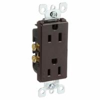 LEVITON Receptacle: Decorator Duplex, 5-15, Brown, 125V AC, 15 A, 2 Pole / 3 Wire (MPN 5325)