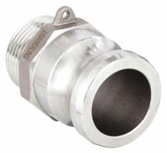 Cam and Groove Adapter: 4 in Coupling Size, 4 in -8 Thread Size, 4 1/32 in Overall Lg, MNPT (MPN BULK-CGF-328). Key specifications — Thread Size: 4 in -8; Fitting Type: MNPT; Includes Locking Arm: No; Body Material: 304 Stainless Steel; Brand: USA INDUSTRIALS.
