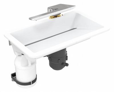 BRADLEY Bathroom Sink Kit: Designer White, Terreon, 24 1/2 in Overall Lg - Undermount Bathroom Sinks with Faucets
