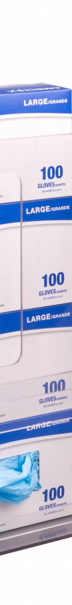 Glove Box Holder: 4 in Overall Wd, 18 in Overall Ht, 10 1/4 in Overall Lg, PETG, Clear, (4) Boxes (MPN VMGB4-M). Key specifications — Material: PETG; Mounting Location: Wall; Color: Clear; Product Type: Glove Box Holder; Total Holding Capacity: (4) Boxes; Brand: POLTEX.