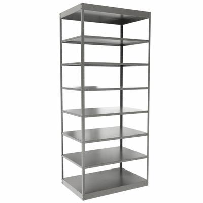 HALLOWELL Metal Shelving: Standalone, Heavy-Duty, 36 in x 24 in, 84 in Overall Ht - Full-Access Heavy-Duty Bolted & Clip-Mount Standalone Open Metal Shelving