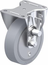 APPROVED VENDOR Plate Caster: Rigid, Safety Brake, Rubber, 6 5/16 in Wheel Dia, 2 in Wheel Wd, Slot (MPN B-GEV 160K-TMR-SG). Key specifications — Wheel Bearing Type: Ball; Wheel/Tread Color: Gray; Brand: APPROVED VENDOR; Caster Type: Rigid.
