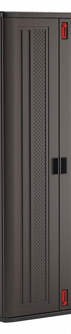 SUNCAST Storage Cabinet: 30 in x 20 1/4 in x 72 in, 4 Adj Shelves, Recessed Pull & Padlock Hasp (MPN BMCCPD7204). Key specifications — attr87767: Unassembled; attr87766: Gray; attr66503: SUNCAST.