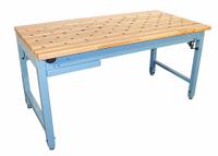 PRO-LINE Workbench: Adj Ht, Butcher Block, 60 in x 30 in, 800 lb Overall Load Capacity, Blue (MPN RT6030-FC-HD-M). Key specifications — Brand: PRO-LINE.