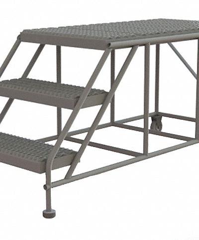 TRI-ARC Mobile Work Platform: 2.5 ft Platform Ht - Tilt-&-Move Rolling Single-Access Platforms