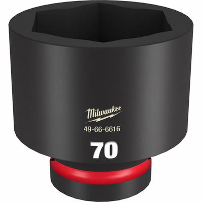 MILWAUKEE Standard Impact Socket: 1 in Drive Size, Metric, 70 mm Socket Size, 6-Point - 1" Drive Impact Sockets
