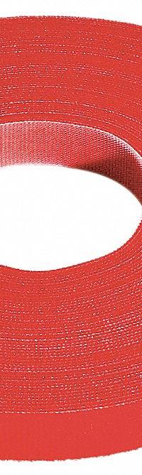 RIP-TIE Hook-and-Loop Cable Tie Roll: 75 ft Lg, 0.5 in Wd, 50 lb Tensile Strength, Red (MPN W-75-1RL-RD). Key specifications — Color: Red; Material: Nylon; Brand: RIP-TIE.
