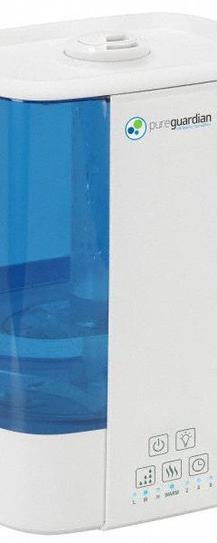 Portable Humidifier: Ultrasonic, 2 gal Daily Humidification Output, Cool/Warm, Tabletop Housing (MPN H5225WCA). Key specifications — Brand: PUREGUARDIAN.