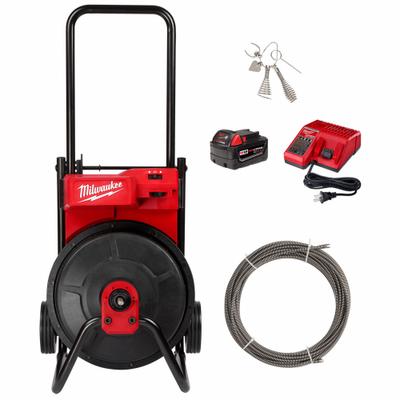 MILWAUKEE Drain Cleaning Machine: Cordless, M18, For 1 1/2 in to 3 in Pipe - Milwaukee Cordless Drum Machines