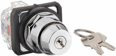 Dayton Selector Switch: 2 Position, 30 mm Panel Mounting Size - Panel-Mounted Key Switches with Contacts