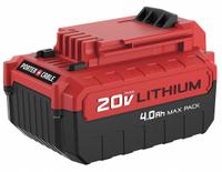 PORTER CABLE Battery: 20V MAX*, 4 Ah, Battery Included, 20V DC (MPN PCC685L). Key specifications — attr1278107: Not Oil-Resistant.