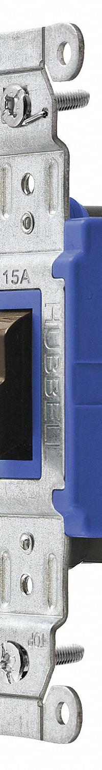HUBBELL Wall Switch: Toggle Switch, Single Pole, Maintained, Brown, 120/277V AC, 15 A (MPN SNAP1201BR). Key specifications — Illuminated: No; Voltage Rating: 120/277V AC.