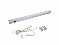 LED Strip Light: 18 in Lg, 664 lm, 4500K, 6.4 W, Plug-In, Silver, Aluminum, 1 in Ht, 120V AC (MPN ZX515-HL-CW-9). Key specifications — attr1262778: 120V AC; attr1262749: Plug-In; attr1262754: Integrated LED; attr1262758: Aluminum; attr1262760: Yes; attr1262765: LED; attr1262776: High/Low; attr1262780: 4500K.
