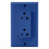 LEVITON Plugs and Receptacles: Duplex, 5-20, Blue, 125V AC, 20 A, 2 Pole / 3 Wire (MPN T5380-B)
