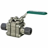 PARKER Manual Two-Way Ball Valve: 3/4 in, 316 Stainless Steel, Straight, Sweat x Sweat, Three-Piece (MPN 12A-SWB12L-RT-T-SS-LD-GR). Key specifications — Brand: PARKER; Handle: Locking Lever.