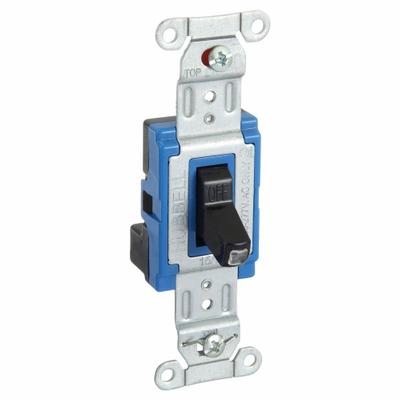 HUBBELL Wall Switch: Toggle Switch, Single Pole, Maintained, Black, 120/277V AC - Toggle Wall Switches