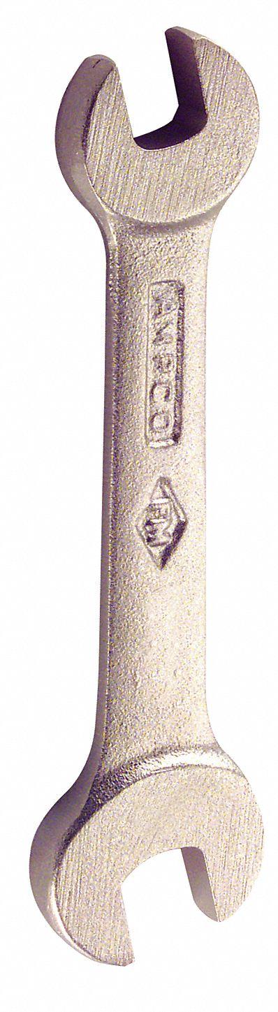AMPCO Open End Wrench: Aluminum Bronze, Natural, 3/4 in_9/16 in Head Size, 6 1/2 in Overall Lg - SAE, Double End, Open End Nonsparking Wrenches