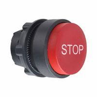 SCHNEIDER Extended Push Button: Red, 22 mm Mounting Size, Non-Metallic, Momentary (MPN ZB5AL434). Key specifications — Brand: SCHNEIDER; Action: Momentary; Legend: Stop; Series: XB5; Push Button Material Type: Non-Metallic.