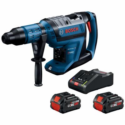 BOSCH Cordless Rotary Hammer Kit: D-Handle, 18V DC, SDS-Max, 5 in max, 8.0 Ah - Bosch Cordless Rotary Hammers