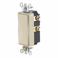 LEVITON Wall Switch: Rocker Switch, Single Pole/Double Throw, Momentary, Ivory, 24V AC/DC, 3 A (MPN 56081-2I). Key specifications — Illuminated: No; Voltage Rating: 24V AC/DC.