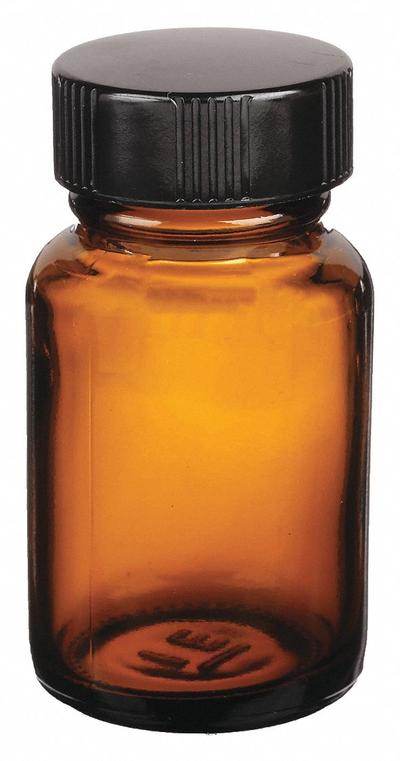KIMBLE Packaging Bottle: 30 mL - Amber Wide Mouth Glass Lab Bottles