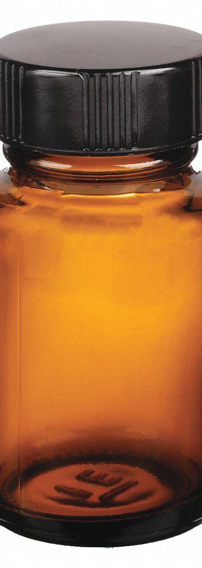 KIMBLE Packaging Bottle: 30 mL - Amber Wide Mouth Glass Lab Bottles