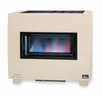 EMPIRE Gas Freestanding Floor Heater: Natural Gas, Visual Flame Cabinet, Unit-Mounted, 5 in Vent Dia (MPN RH50BNAT). Key specifications — Thermostat Included: Unit-Mounted; Brand: EMPIRE; Fuel Type: Natural Gas; Overall Dimensions - H x W x D: 29-9/16 in x 34 in x 23-3/16 in.