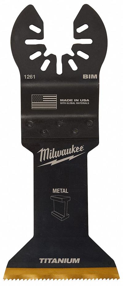 MILWAUKEE Oscillating Tool Blade: 1 3/4 in Blade Wd, 4 3/16 in Overall Lg, Flush Cutting - Open-Back Universal OIS Mounted Blades