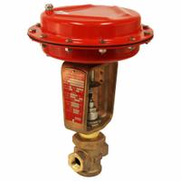 PARKER Pneumatic Globe Control Valve: Bronze, 1/2 in Pipe Size, FNPT x FNPT, Air to Spring, Female (MPN M314-2201). Key specifications — Brand: PARKER; Disc Material: 17-4PH Stainless Steel; Seat Material: 17-4 Stainless Steel; Connection Type: FNPT x FNPT.