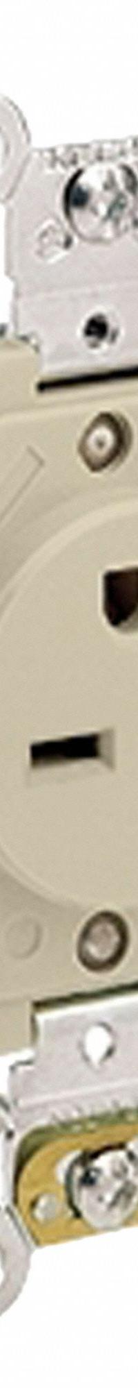 LEVITON Single Receptacle Outlet: Single, 6-20, Ivory, 250V AC, 20 A, 2 Pole / 3 Wire (MPN 5461-I)