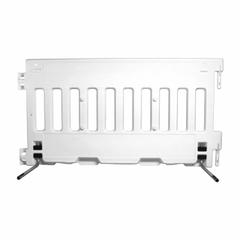 TRAFFIX DEVICES/VIZCON Pedestian Wall: ADA Wall, 38 in Ht, 72 in Lg, White, Interlocking, MASH (MPN 57000-AW). Key specifications — Brand: TRAFFIX DEVICES/VIZCON; Portability: Stationary; Material: Polyethylene; Includes: Legs; Connecting Option: Interlocking; ADA Compliance: Yes.